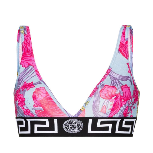 Floral Print V-Neck Sports Bra