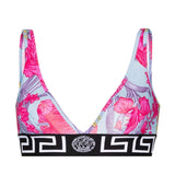 Floral Print V-Neck Sports Bra