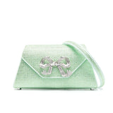 Bow Green Rhinestone Mini Bag