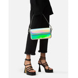 Silver Crystal Bow Leather Bag