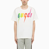 Gradient Logo Print White T-Shirt