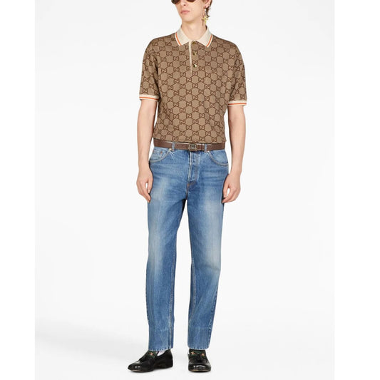 Interlocking GG Light Brown Polo-Shirt
