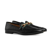 Brixton Webbing-Trimmed Collapsible Leather Black Loafers
