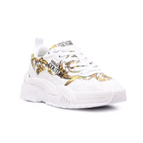 Chunky Baroque Print White Sneakers