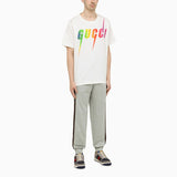 Gradient Logo Print White T-Shirt