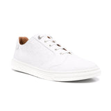 Cubic Logo Embossed White Sneakers