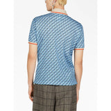 Geometric G Blue Piquet Polo-Shirt