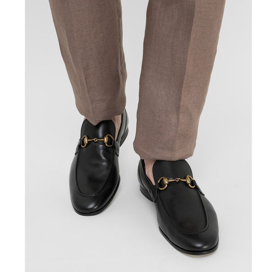 Jordaan Horsebit Leather Black Loafers