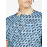 Geometric G Blue Piquet Polo-Shirt