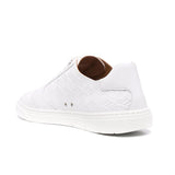 Cubic Logo Embossed White Sneakers