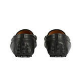 Clove Webbing-Trimmed Black Loafers