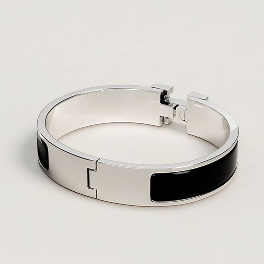 Clic H Black & Silver Bracelet
