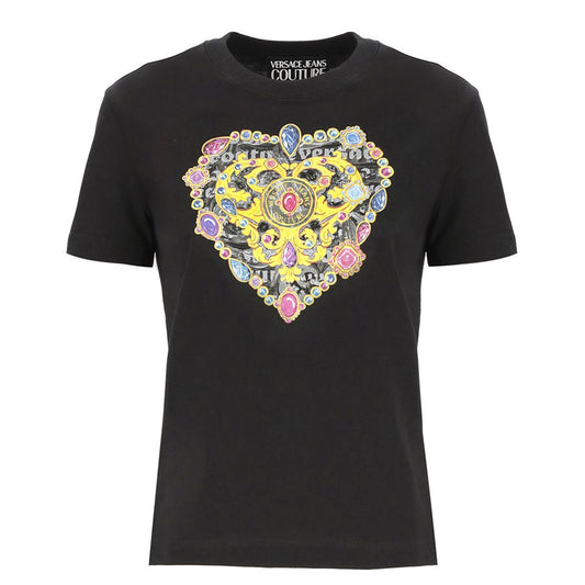 SS24 Heart Print Black T-Shirt