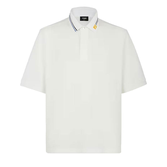 FF Striped Collar White Polo-Shirt