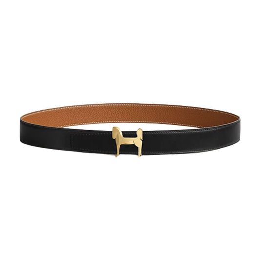 Panache Buckle Orange/Black Reversible Belt