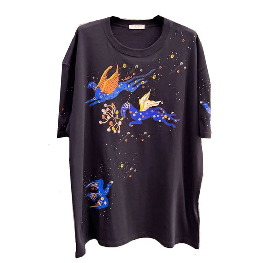Cosmos Print Black T-Shirt
