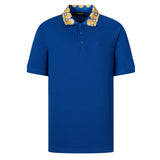 Baroque Collar Blue Polo-Shirt