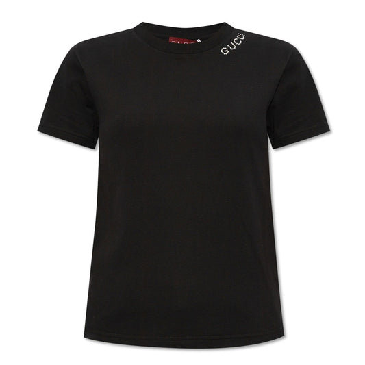 Rhinestone Logo Black T-Shirt