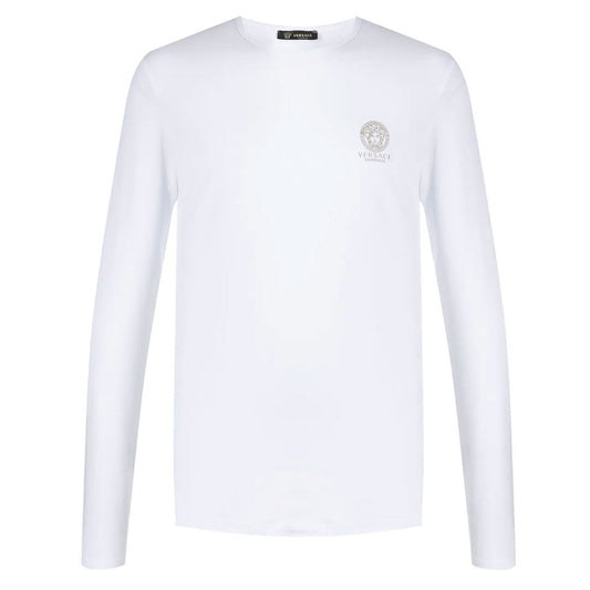 Medusa Print White Long-Sleeve T-Shirt