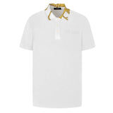 Chain Baroque Collar White Polo-Shirt