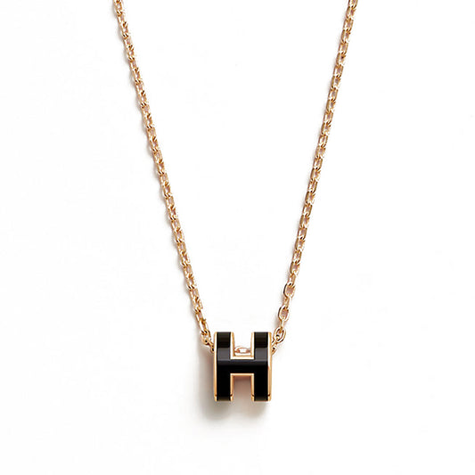 Mini Pop H Noir Necklace