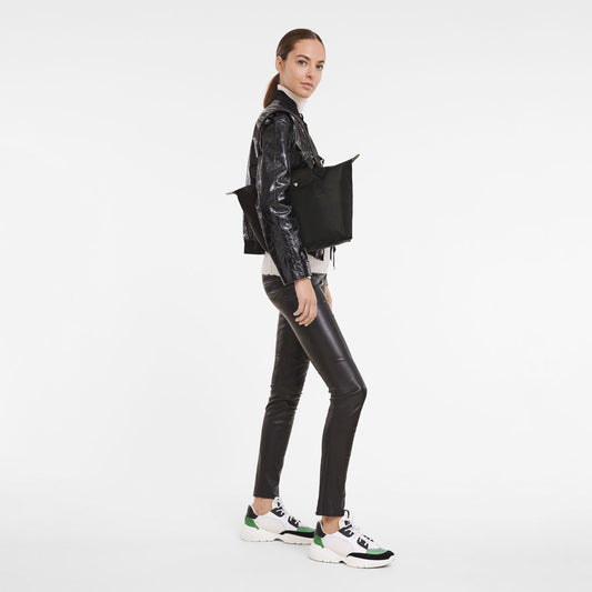 Le Pliage Noir Black Medium Shoulder Bag