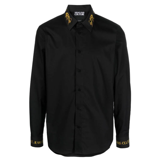 SS24 Baroque Collar Black Shirt