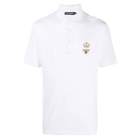Logo Embroidered White Polo-Shirt
