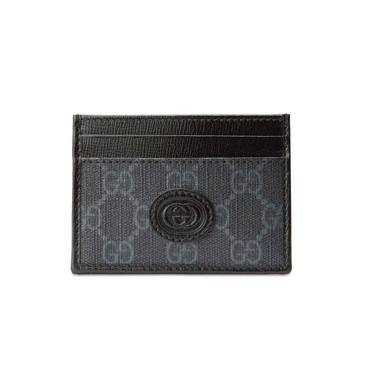 GG Monogram Logo Patch Black Cardholder