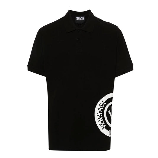 SS24 Large V-Emblem Black Polo-Shirt