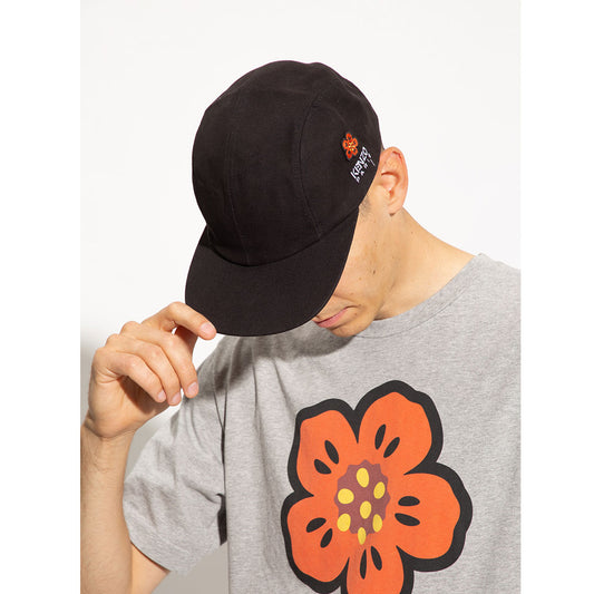 Boke Flower Embroidered Black Cap
