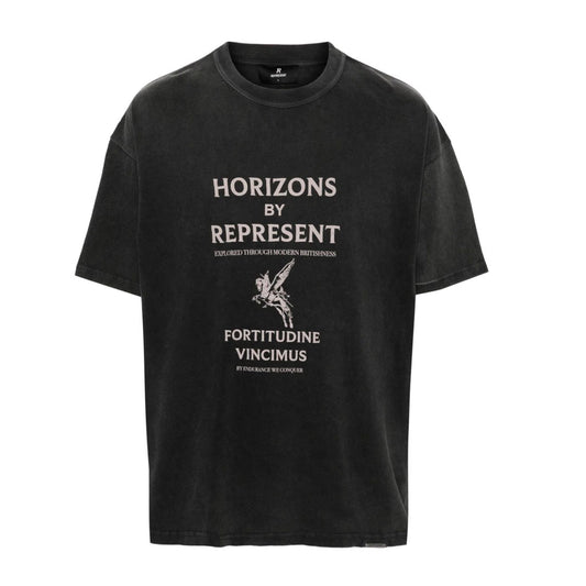 Horizons Print Aged Black T-Shirt