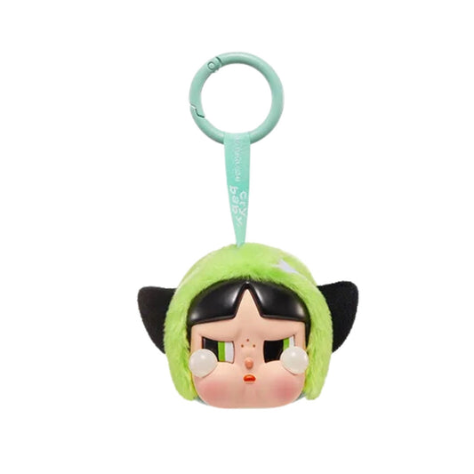 Power Puff Girls x Cry Baby Vinyl Face Plush Buttercup Keychain