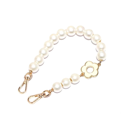 White Flower Pearl Chain Straps