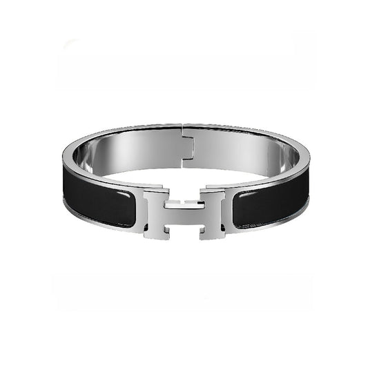 Clic H Black & Silver Bracelet