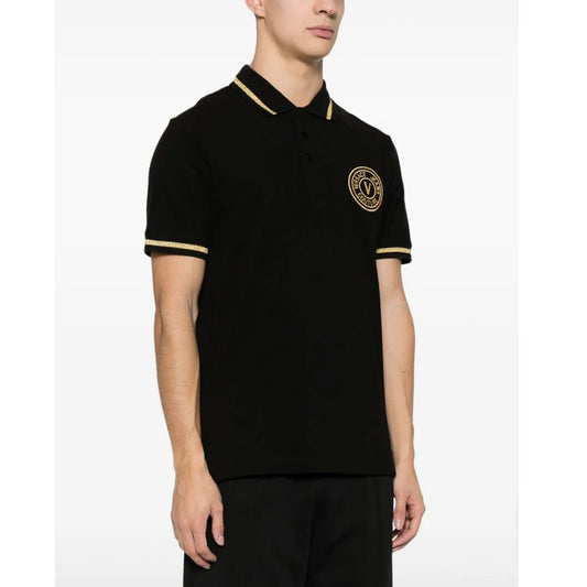 SS24 V-Emblem Black Polo-Shirt
