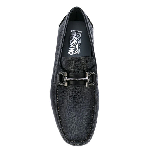 Gancini Parigi Leather Black Loafers