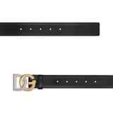 Double Plated 'DG' Leather Belt