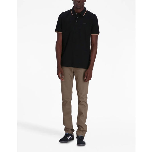 Parlay 190 Gold Striped Black Polo-Shirt