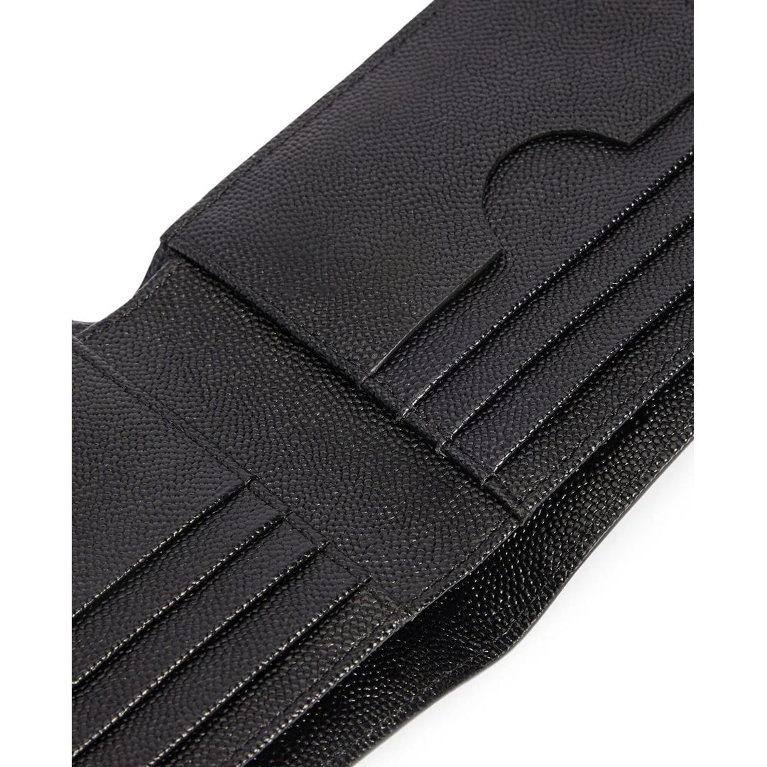 Gancini-plaque bi-fold wallet