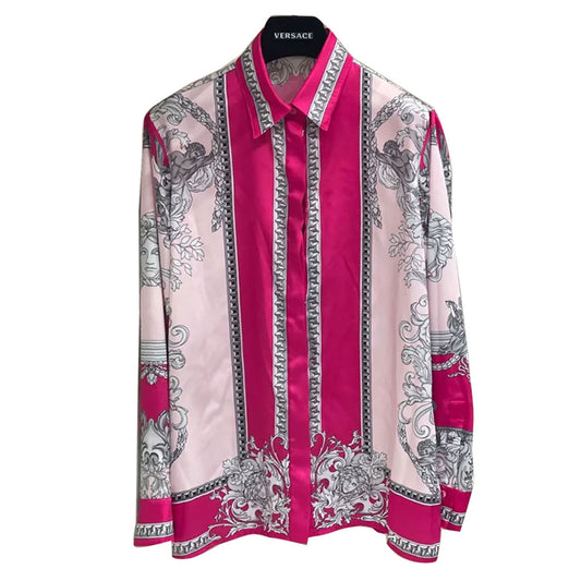 Barocco Print Pink Shirt