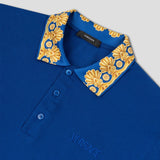 Baroque Collar Blue Polo-Shirt