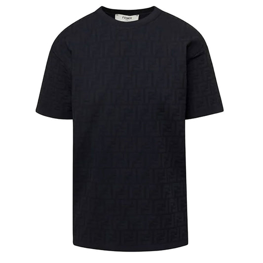 Fendi Monogram Embroidered Black T-Shirt