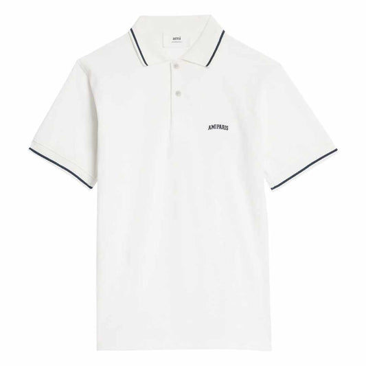 Paris Logo Embroidered White Polo-Shirt