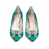 Emilia Emerald Green Satin Pumps