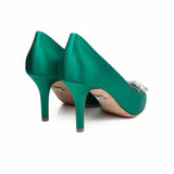 Emilia Emerald Green Satin Pumps