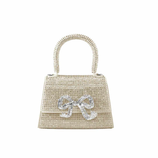 Cream Rhinestone Micro Bag