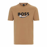 Tennis Club Logo Embroidered Brown T-Shirt