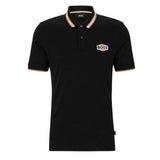 Logo Embossed Black Polo-Shirt