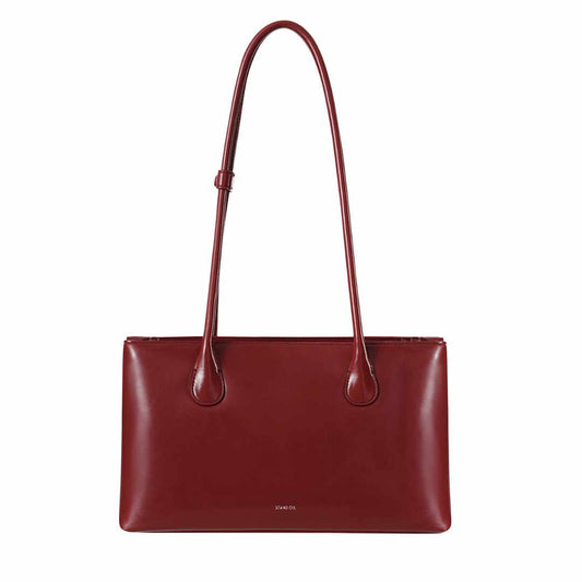 Square Low Red Wine Shoulder Bag